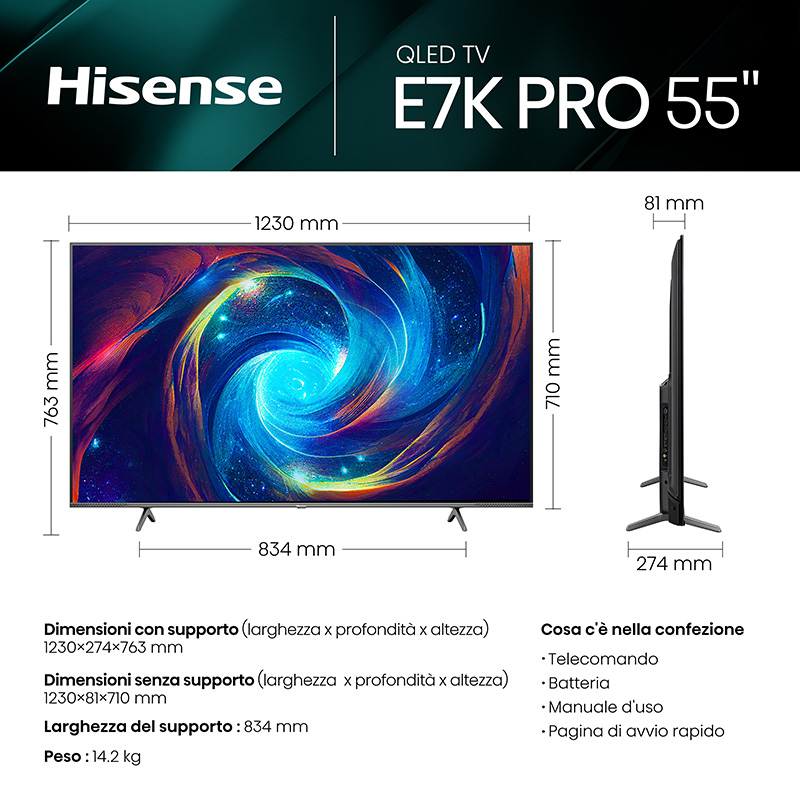 Scopri Il Tv Qled 4k Ultrahd 144hz 55 Pollici E77kqpro Hisense Italia 0115